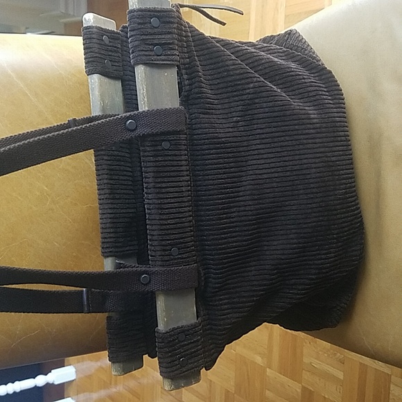 Diesel Vintage RARE Brown Corduroy Cargo Boho Shoulder Tote Bag - Picture 5 of 16